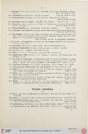 Textile Arbeiten (Nr. 1695-1730)