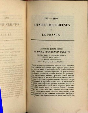 Documents inédits relatifs aux affaires religieuses de la France 1790 à 1800 : extraits des archives secrètes du Vatican. 1