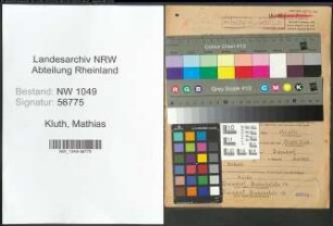 Entnazifizierung Mathias Kluth , geb. 05.01.1912 (Kaufmann)