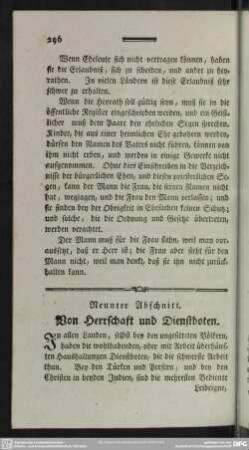 Neunter Abschnitt. Von Herrschaft und Dienstboten