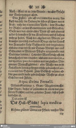 Der Heil-Stein, lapis medicamentosus