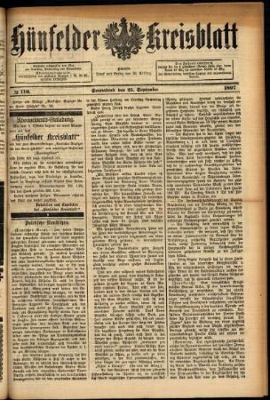Ausgabe vom Samstag, den 25. September 1897.