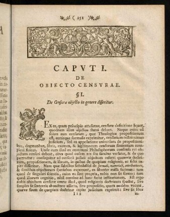 250-279, Capvt I. De Obiecto Censvrae.
