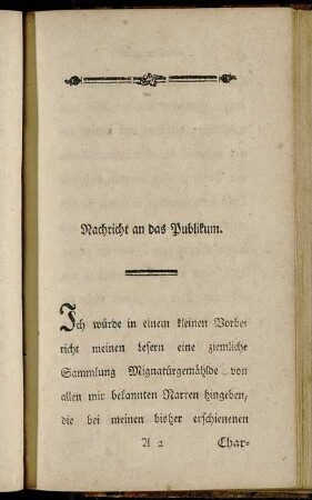 Nachricht an das Publikum.