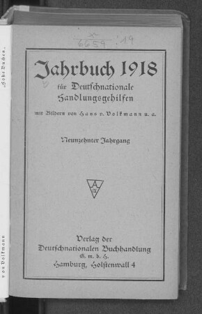19.1918: Jahrbuch für deutschnationale Handlungsgehilfen