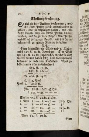 202-218, Theilungsrechnung.