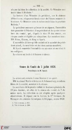 Séance du Comité du 5 juillet 1858