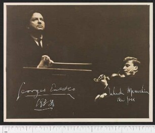 Porträtaufnahme Yehudi Menuhin und George Enescu