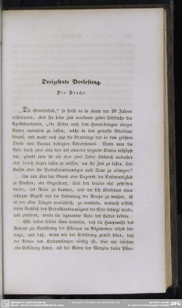 Dreizehnte Vorlesung. Die Brache