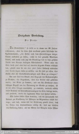Dreizehnte Vorlesung. Die Brache