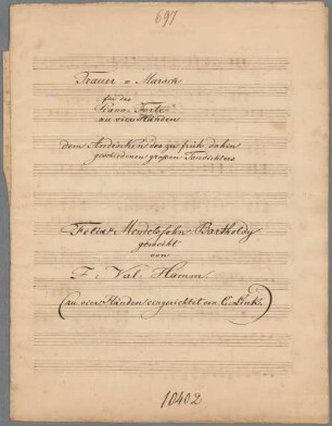 Trauer-Marsch, arrangiert, pf 4hands - BSB Mus.Schott.Ha 11038-2