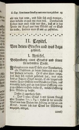 II. Capitel. Von denen Stucken und was dazu gehöret.