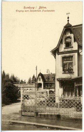 Rumburg. Eingang zum Sanatorium