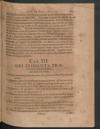 Cap. III. Ubi Alimenta Praestari Debeant.