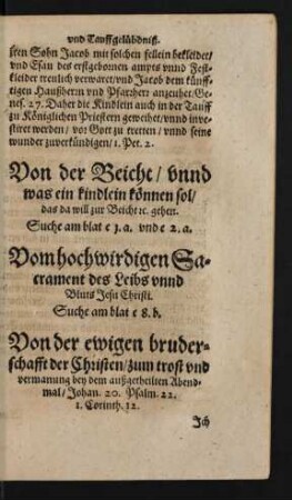 Vom hochwirdigen Sacrament des Leibs unnd Bluts Jesu Christi ...