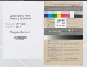Entnazifizierung Bernhard Mangels, geb. 24.09.1912 (Kaufm.Angest.)