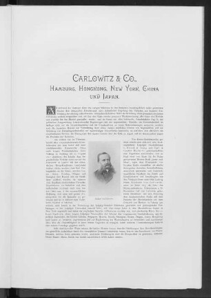Carlowitz & Co., Hamburg, Hongkong, New York, China und Japan.