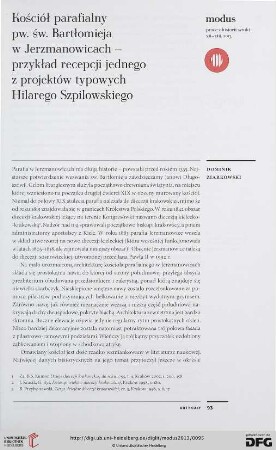 12/13: Kościół parafialny pw. św. Bartłomieja w Jerzmanowicach - przykład recepcji jednego z projektów typowych Hilarego Szpilowskiego