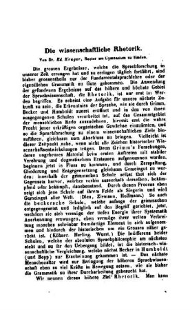 Die wissenschaftliche Rhetorik