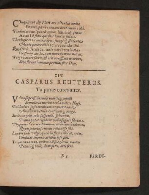 XIV. Casparus Reutterus.