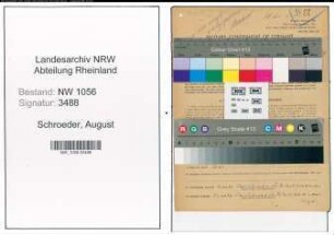 Entnazifizierung August Schroeder , geb. 29.05.1906 ()