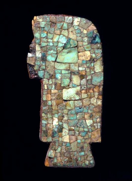 Wooden fragment with mosaic