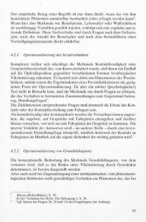 4.2.1 Operationalisierung des Sozialverhaltens