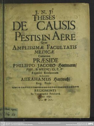 Theses de causis pestis in aere