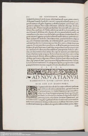 Ad Novantium Haereticum Quod Lapsis Spes Veniae Non Est Deneganda