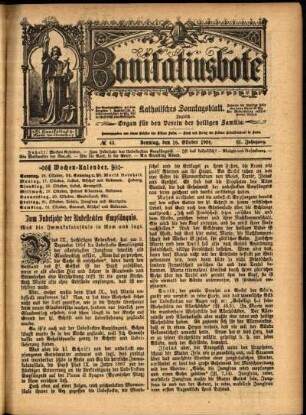 Erste Ausgabe vom Sonntag, den 16. Oktober 1904.