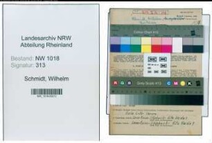 Entnazifizierung Wilhelm Schmidt , geb. 22.12.1904 (Technische Angestellte)