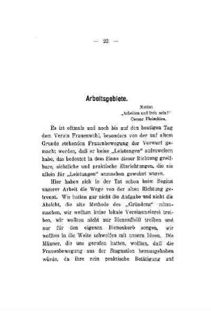[II.] Arbeitsgebiete