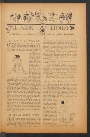 Al aire libre : Comentarios intrascendentes sobre deportes