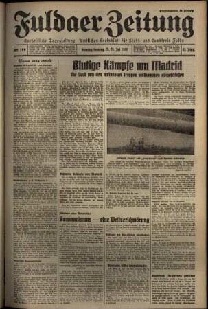 Erste Ausgabe vom Sonntag, den 26. Juli 1936.