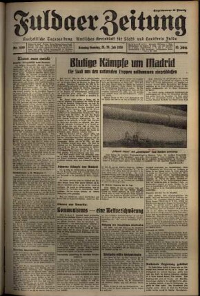 Erste Ausgabe vom Sonntag, den 26. Juli 1936.