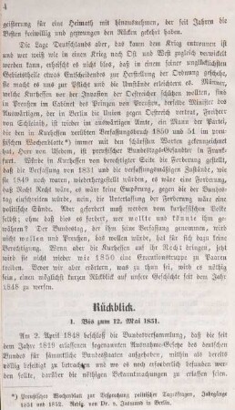 1. Bis zum 12. Mai 1851.