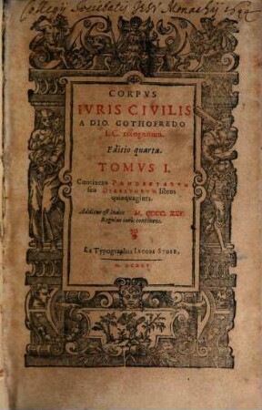 Corpus iuris civilis, Vol. 1