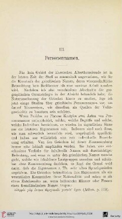 III. Personennamen