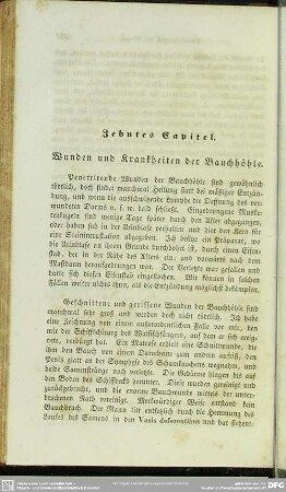 Zehntes Capitel. Wunden und Krankheiten der Bauchhöhle