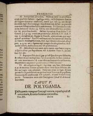 Caput V. De Polygamia.