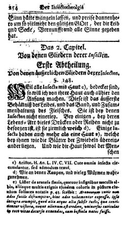 Das 2. Capitel. Von denen Gliedern derer Insecten.