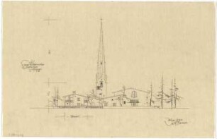 Gsaenger, Gustav; Gartenberg (Bayern); Ev. Kirche - Westseite (Ansicht)