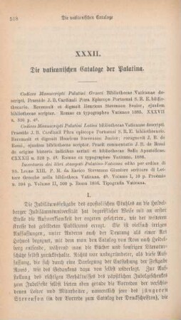 518-533 Die vaticanischen Cataloge der Palatina
