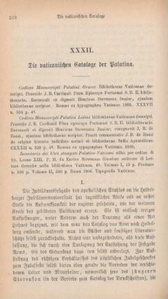 518-533 Die vaticanischen Cataloge der Palatina