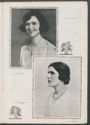 Nota social. - Srta. Margarita Lernoud [y] Sra. Dora Siegrist de Diaz Reynolds