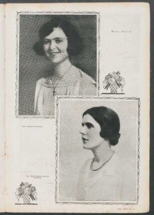 Nota social. - Srta. Margarita Lernoud [y] Sra. Dora Siegrist de Diaz Reynolds