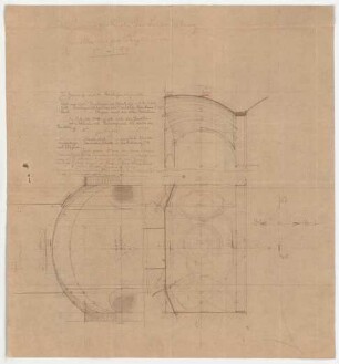 Thiersch, Friedrich von; Ludwigsburg; Garnisonkirche - Gewölbe über Orgelempore (Schnitt)