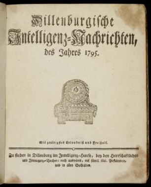 1795: Dillenburgische Intelligenz-Nachrichten, des Jahres 1795