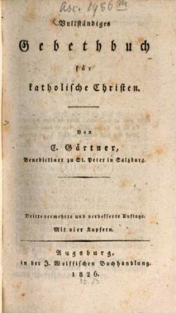 Vollständiges Gebetbuch für katholische Christen