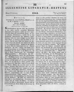 Schleiden, M. J.: Grundzüge der wissenschaftlichen Botanik. T. 2. Leipzig: Engelmann 1843 (Fortsetzung von Nr. 31)
